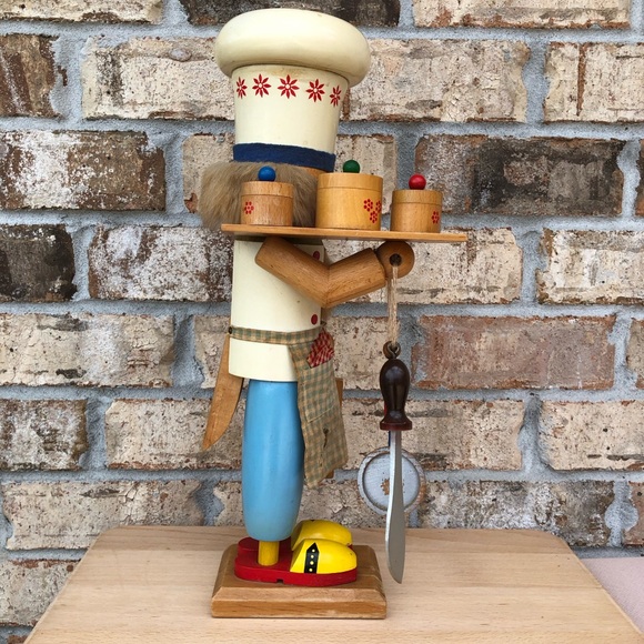 Original Steinbach Volkskunst Vintage Wood Nutcracker Chef From West Germany 16” - Picture 12 of 17
